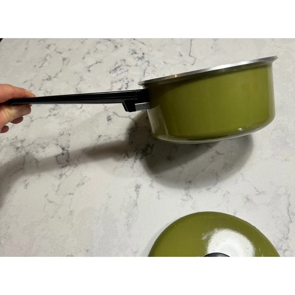 Vintage Fashion Manor‎ by JCPenney 1.5 Qt Saucepan Avocado Green w/Lid EUC